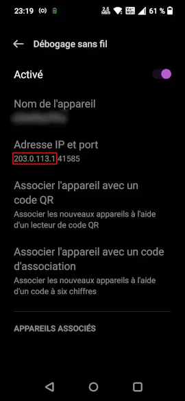 Exemple d’adresse IP non valide